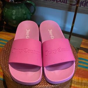 Juicy Couture women's Slide Sandals Water Shoes in a Hot Pink Size 38